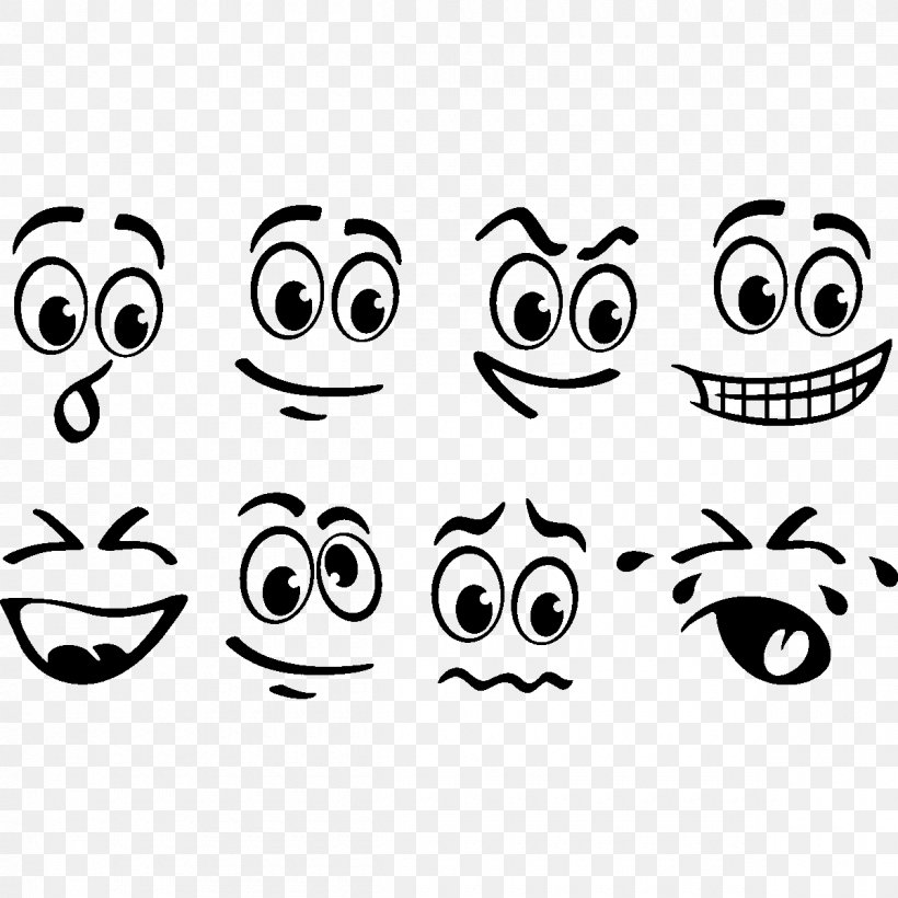Facial Expression Face Cartoon Emoticon, PNG, 1200x1200px, Facial Expression, Area, Art, Black, Black And White Download Free