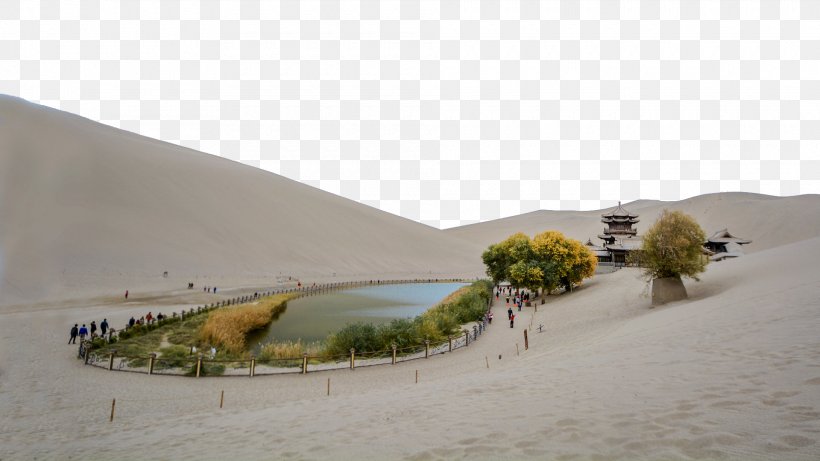 Crescent Lake Yueyaquanzhen Yueya Spring U5174u9686u5c71 Wallpaper, PNG, 1920x1080px, Crescent Lake, Dunhuang, Fukei, Gansu, Highdefinition Television Download Free