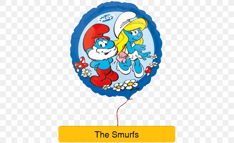 Toy Balloon Smurfette Papa Smurf Smurffit, PNG, 500x500px, Balloon, Birthday, Foil, Helium, Papa Smurf Download Free