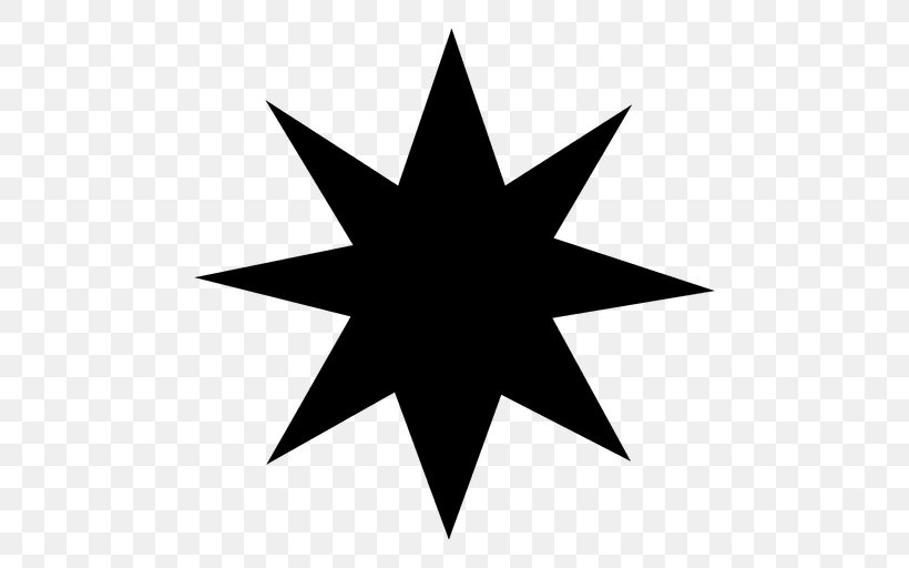 Five-pointed Star Star Polygons In Art And Culture Clip Art, PNG, 512x512px, Fivepointed Star, Black And White, Hexagram, Leaf, Octagram Download Free