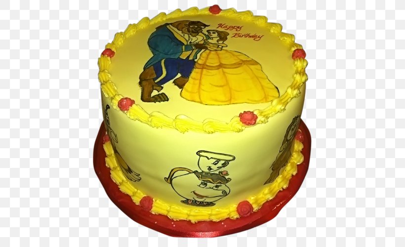 Birthday Cake Torte Bakery Sheet Cake Red Velvet Cake, PNG, 500x500px, Birthday Cake, Bakery, Beauty And The Beast, Buttercream, Cake Download Free