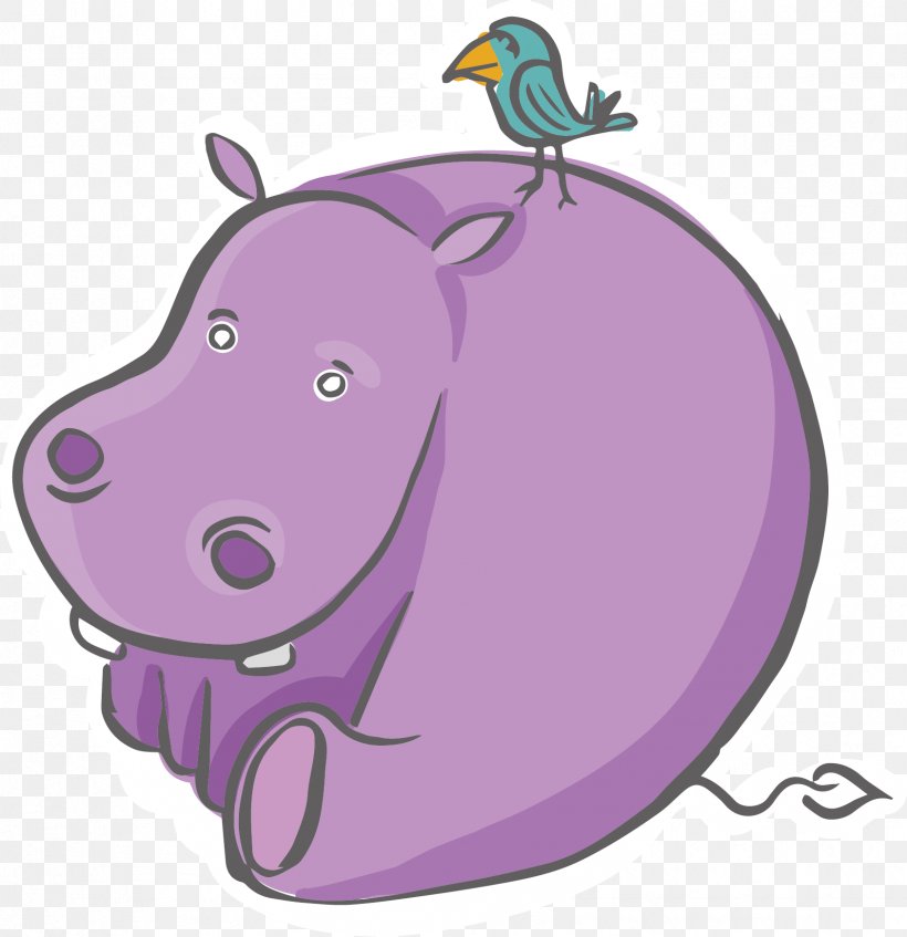 Domestic Pig Hippopotamus Illustration, PNG, 1686x1742px, Domestic Pig, Animation, Art, Carnivoran, Cartoon Download Free