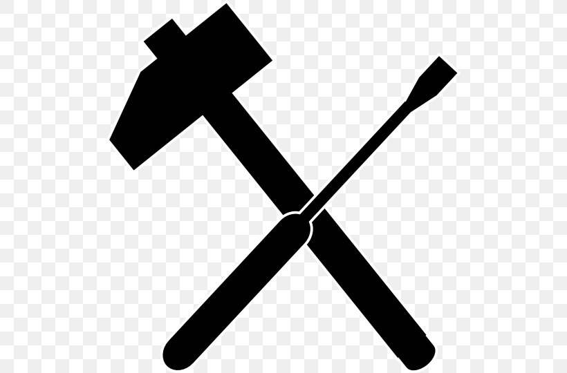 Screwdriver Hammer Architectural Engineering Clip Art, PNG, 512x540px, Screwdriver, Architectural Engineering, Black, Black And White, Cross Download Free