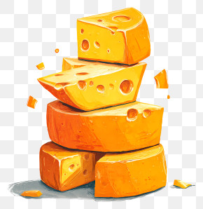 Sliced Cheese - Delicious Stack Of Cheese PNG