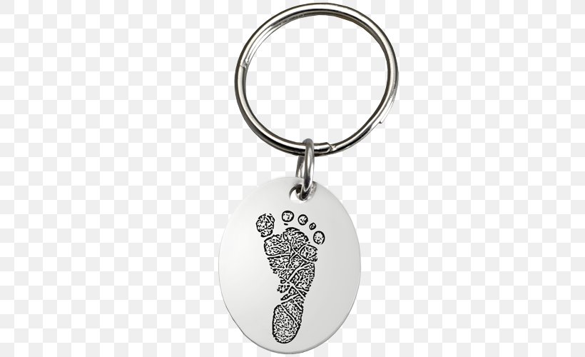 Key Chains Fingerprint Memorial Jewelry: Stainless Steel Dog Tag- Footprint + Text Engraving Silver Jewellery, PNG, 500x500px, Key Chains, Body Jewellery, Body Jewelry, Dog Tag, Engraving Download Free