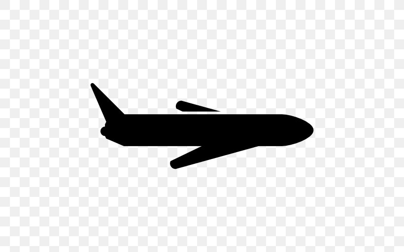 Airplane Aircraft, PNG, 512x512px, Airplane, Air Travel, Aircraft, Black And White, Silhouette Download Free