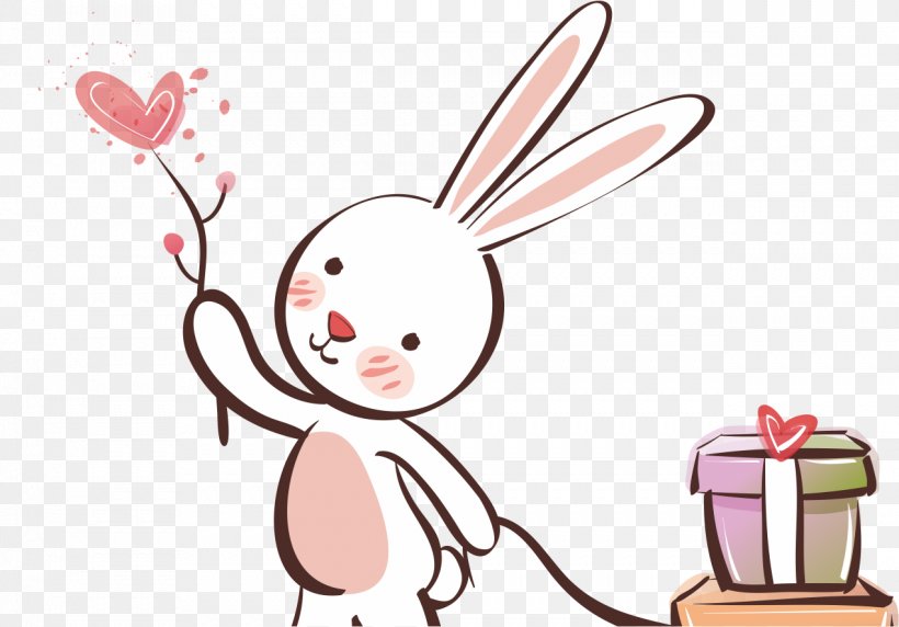 Rabbit Avatar Cartoon Ear, PNG, 1271x888px, Watercolor, Cartoon, Flower, Frame, Heart Download Free