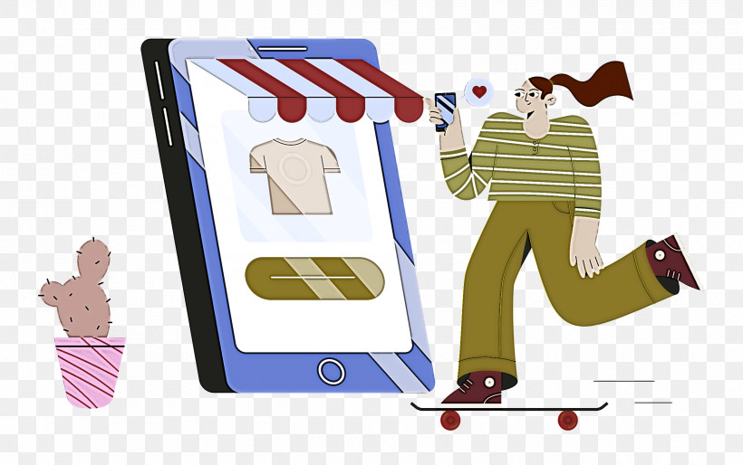 Shopping Mobile Business, PNG, 2500x1568px, Shopping, Behavior, Business, Cartoon, Line Download Free