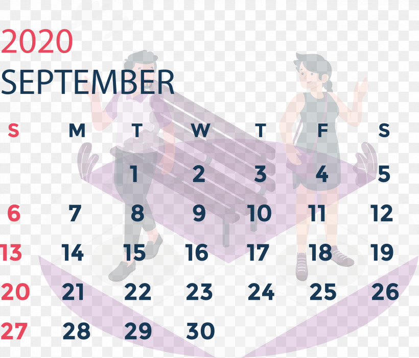 September 2020 Calendar September 2020 Printable Calendar, PNG, 3000x2570px, September 2020 Calendar, Area, Line, Meter, Organization Download Free