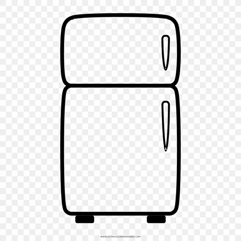 Refrigerator Coloring Book Drawing Home Appliance, PNG, 1000x1000px, Refrigerator, Air Conditioning, Area, Auto Part, Black Download Free