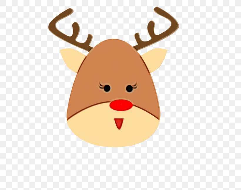 Reindeer, PNG, 500x647px, Watercolor, Antler, Cartoon, Deer, Fawn Download Free