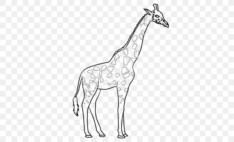 Line Art Contour Drawing Giraffe, PNG, 500x500px, Line Art, Animal, Animal Figure, Art, Artwork Download Free