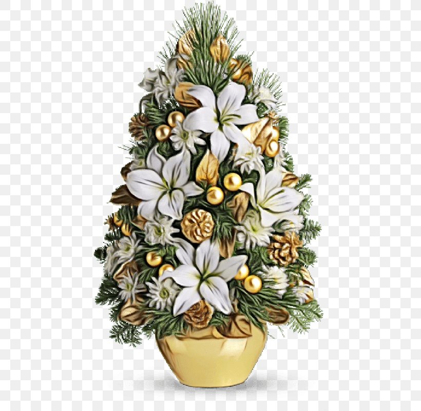 Christmas Tree, PNG, 800x800px, Watercolor, Artificial Flower, Christmas Tree, Cut Flowers, Floristry Download Free