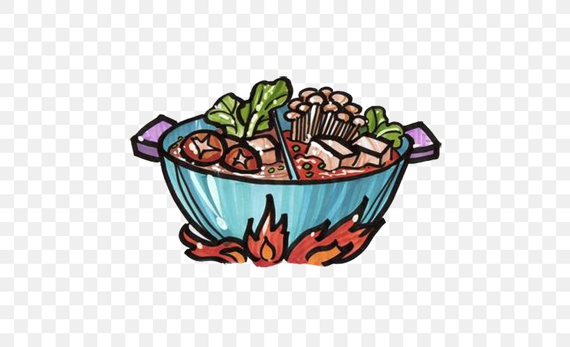 Hot Pot Malatang Food Painting Illustration, PNG, 500x500px, Hot Pot, Broth, Cooking, Cookware And Bakeware, Cuisine Download Free