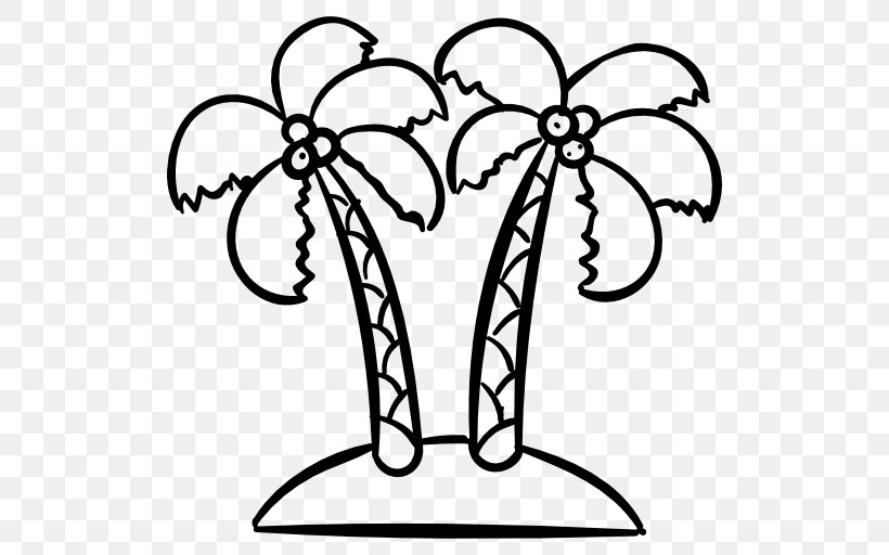Black And White Clip Art, PNG, 512x512px, Black And White, Arecaceae, Artwork, Branch, Flower Download Free