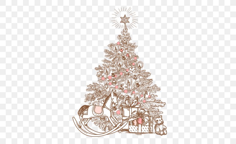 Christmas Tree Christmas Card Illustration, PNG, 500x500px, Christmas Tree, Christmas, Christmas And Holiday Season, Christmas Card, Christmas Decoration Download Free