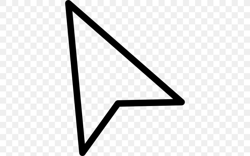 Computer Mouse Arrow Pointer Cursor Triangle, PNG, 512x512px, Computer Mouse, Area, Black, Black And White, Color Download Free