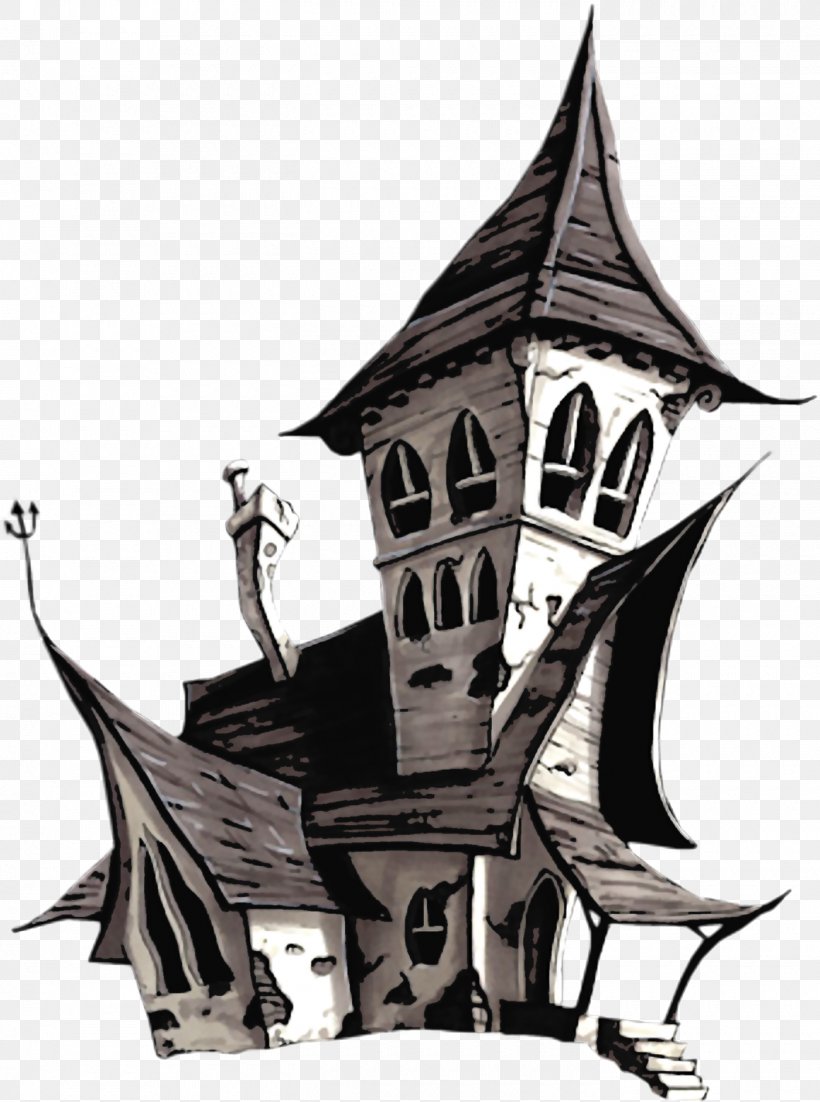 Halloween Haunted House Clip Art, PNG, 1400x1882px, Halloween, Animation, Art, Black And White, Caravel Download Free