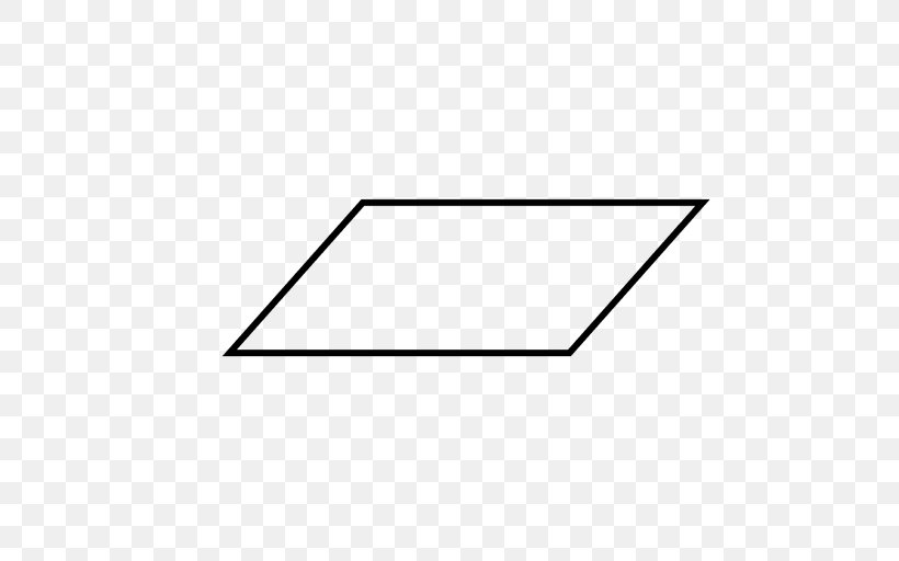 Parallelogram Shape Rhombus Rectangle Triangle, PNG, 512x512px, Parallelogram, Area, Black, Black And White, Color Download Free