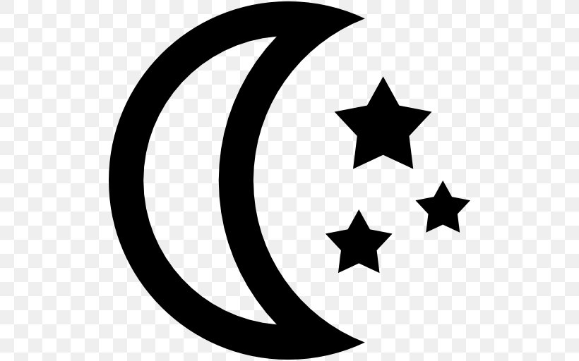 Star And Crescent Lunar Phase Symbol Moon, PNG, 512x512px, Star And Crescent, Black, Black And White, Crescent, Fivepointed Star Download Free