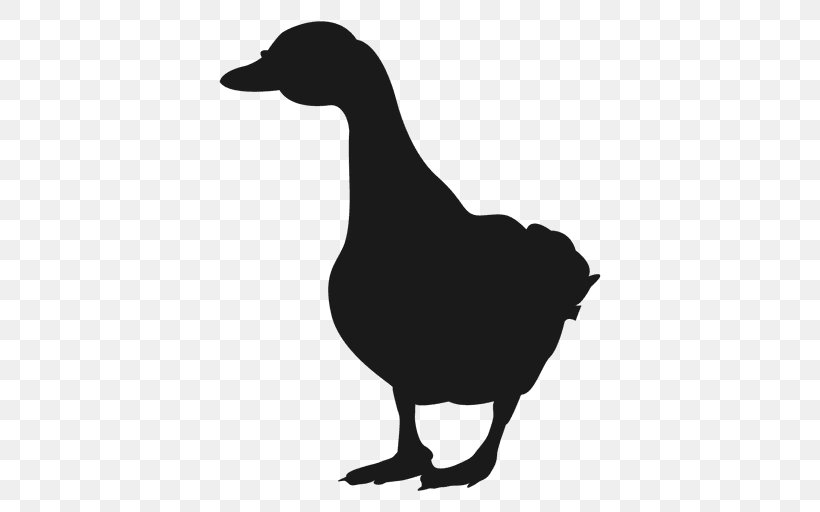Duck Meat Goose Silhouette Drawing, PNG, 512x512px, Duck, Anatidae, Beak, Bird, Black And White Download Free