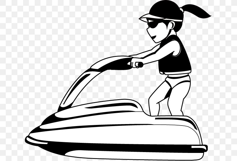 Personal Water Craft Sea-Doo Jet Ski Boating Clip Art, PNG, 647x558px, Personal Water Craft, Artwork, Black And White, Boat, Boating Download Free
