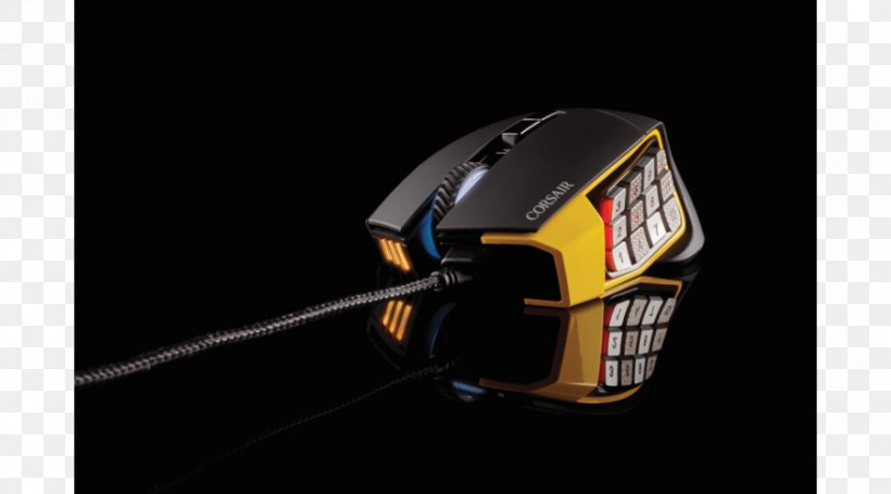 Computer Mouse Corsair Gaming Scimitar RGB Optical MOBA/MMO Mouse, USB (Yellow) Corsair Scimitar PRO RGB Gamer Button, PNG, 900x500px, Computer Mouse, Button, Computer, Corsair Scimitar Pro Rgb, Dots Per Inch Download Free