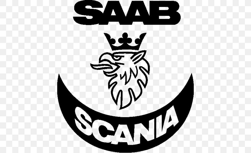 Scania AB Saab Automobile Car Saab 900, PNG, 500x500px, Scania Ab, Area, Artwork, Black, Black And White Download Free