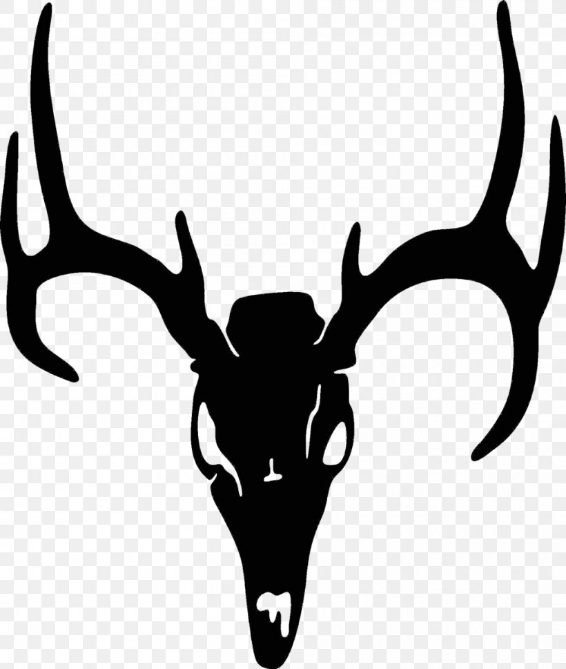 White-tailed Deer Elk Antler Clip Art, PNG, 1000x1182px, Deer, Antler, Autocad Dxf, Black And White, Decal Download Free