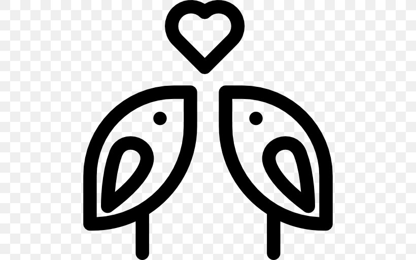 Love Birds, PNG, 512x512px, Computer Font, Area, Black And White, Heart, Symbol Download Free