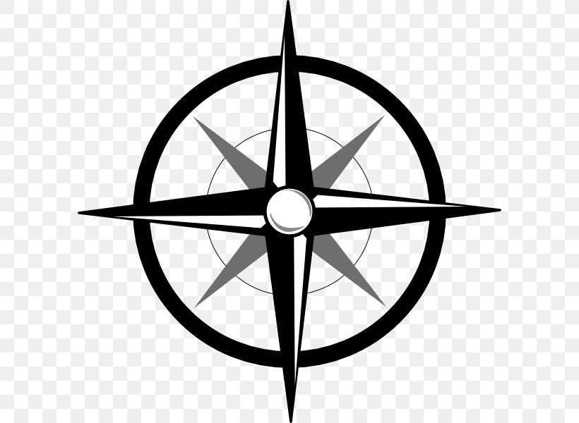 North Compass Rose Clip Art, PNG, 600x600px, North, Artwork, Black And White, Cardinal Direction, Compass Download Free