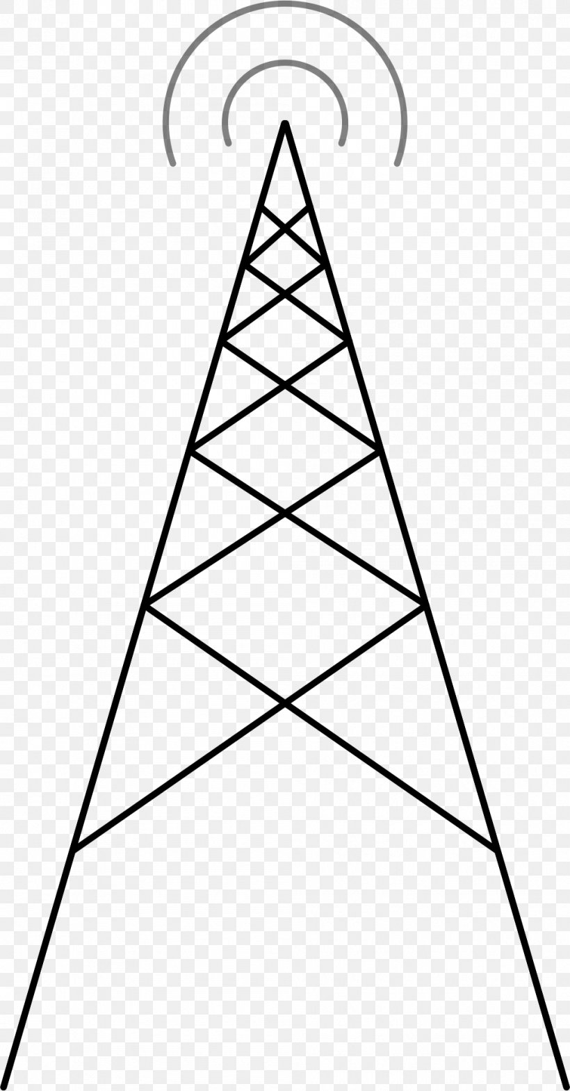 Antenna Telecommunications Tower Satellite Dish Wireless Clip Art, PNG, 1005x1925px, Antenna, Area, Black And White, Cell Site, Line Art Download Free
