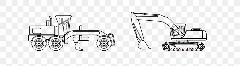 Euclidean Vector Drawing Excavator Dessin Animxe9, PNG, 2400x665px, Drawing, Animation, Black And White, Brand, Cartoon Download Free