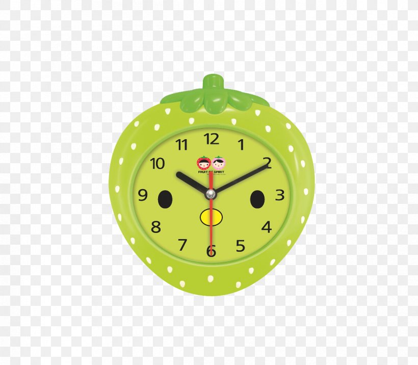 Alarm Clock Strawberry Fruit, PNG, 1195x1044px, Alarm Clock, Cartoon, Clock, Fruit, Green Download Free