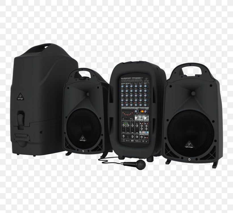 Microphone Public Address Systems Behringer Europort Behringer PPA500BT Europort PA System, PNG, 750x750px, Microphone, Audio, Audio Equipment, Audio Mixers, Behringer Download Free
