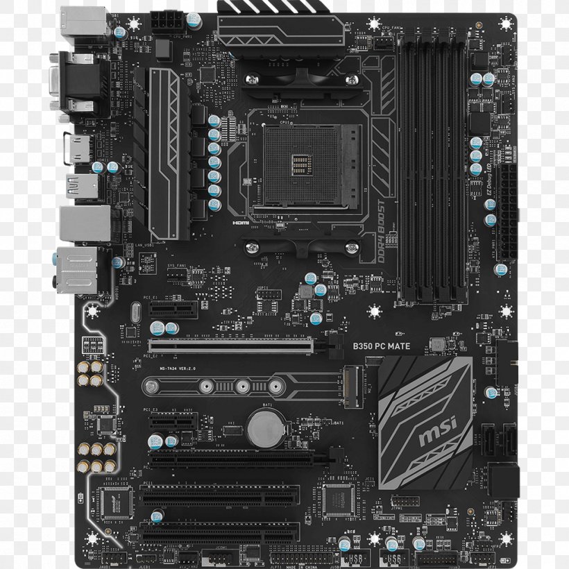Socket AM4 DDR4 SDRAM Motherboard ATX Personal Computer, PNG, 1000x1000px, Socket Am4, Amd Crossfirex, Atx, Chipset, Computer Download Free