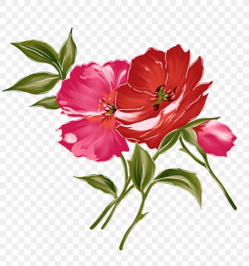 Flower Watercolor Painting Red, PNG, 865x924px, Flower, Annual Plant, Art, Color, Cut Flowers Download Free