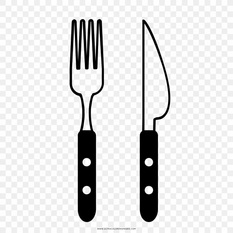Fork Steak Knife Drawing Table Knives, PNG, 1000x1000px, Fork, Bedroom, Black And White, Coloring Book, Cutlery Download Free