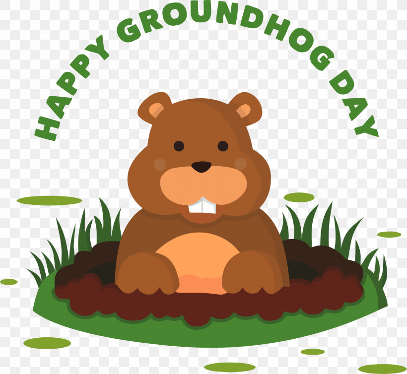 Groundhog Day Happy Groundhog Day Groundhog, PNG, 3000x2759px, Groundhog Day, Beaver, Brown Bear, Cartoon, Grass Download Free