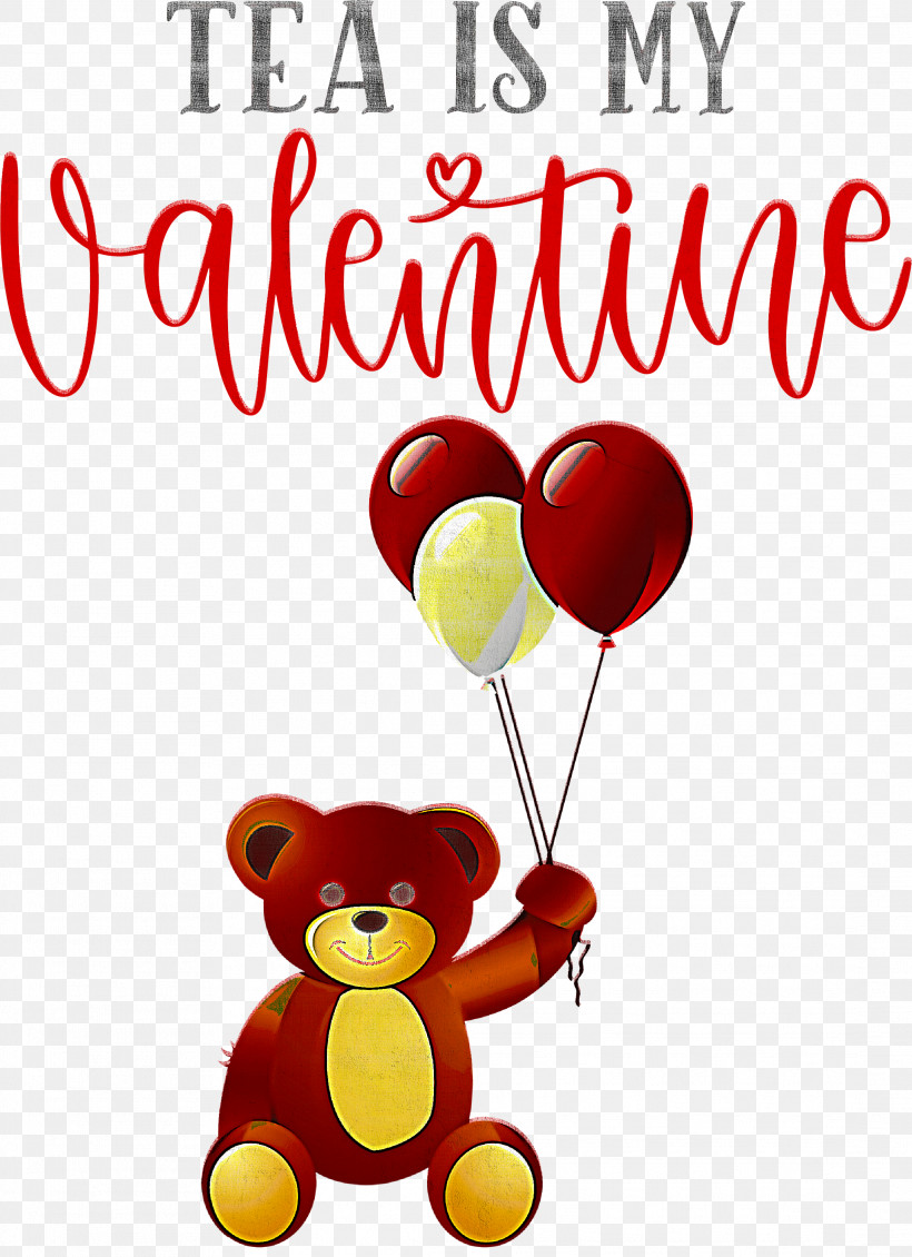 Tea Is My Valentine Valentines Day Valentine, PNG, 2176x3000px, Valentines Day, Balloon, Bears, Cartoon, M095 Download Free