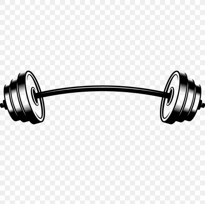 Fitness Centre Physical Fitness Bodybuilding Decal Sticker, PNG, 1087x1080px, Fitness Centre, Auto Part, Barbell, Black And White, Bodybuilding Download Free