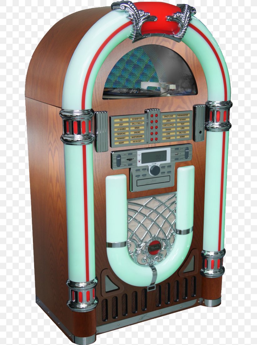 Jukebox Retro Vinyl Record Player Cd Stereo System Mp3 Sd Usb Decoder Fm Free Phonograph Record