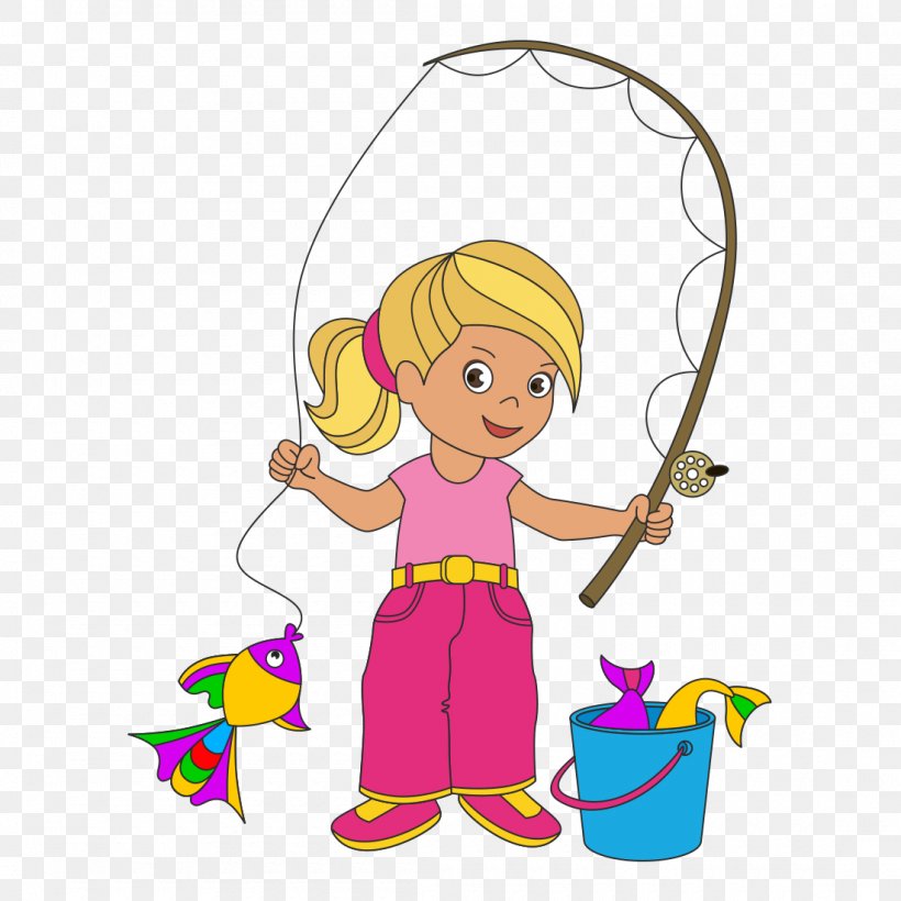 Vector Graphics Cartoon Fisherman Illustration Girl, PNG, 1100x1100px, Cartoon, Child, Fictional Character, Fisherman, Fishing Download Free