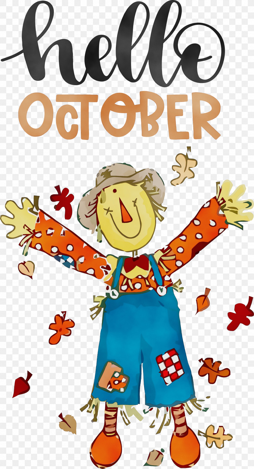 Drawing Cartoon Royalty-free, PNG, 2089x3846px, Hello October, Autumn, Cartoon, Drawing, Paint Download Free