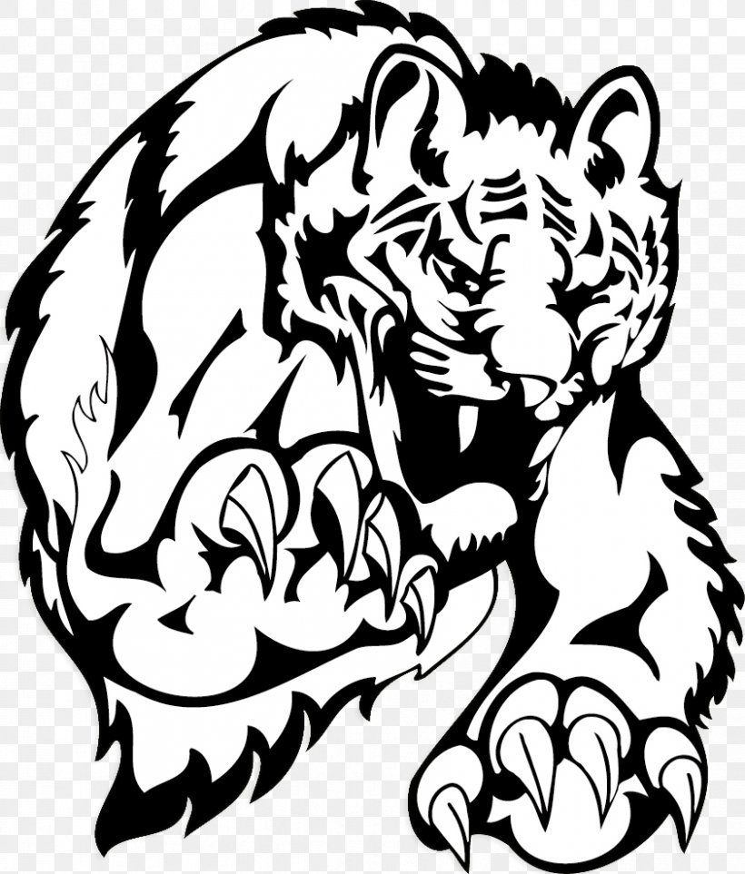 Tiger Leopard Black And White Cartoon, PNG, 842x989px, Watercolor, Cartoon, Flower, Frame, Heart Download Free