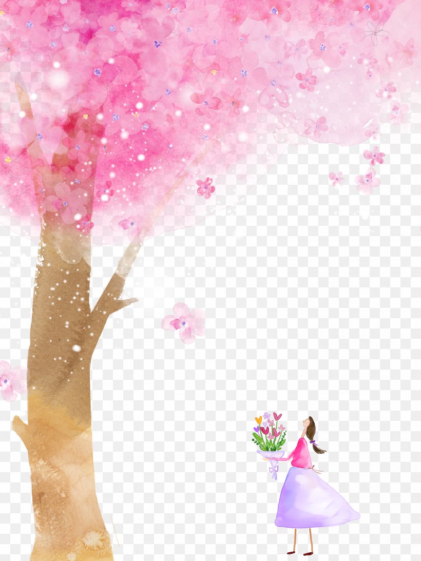Cherry Blossom Cartoon Flower, PNG, 3000x4000px, Cherry Blossom, Blossom, Cartoon, Cherry, Flower Download Free