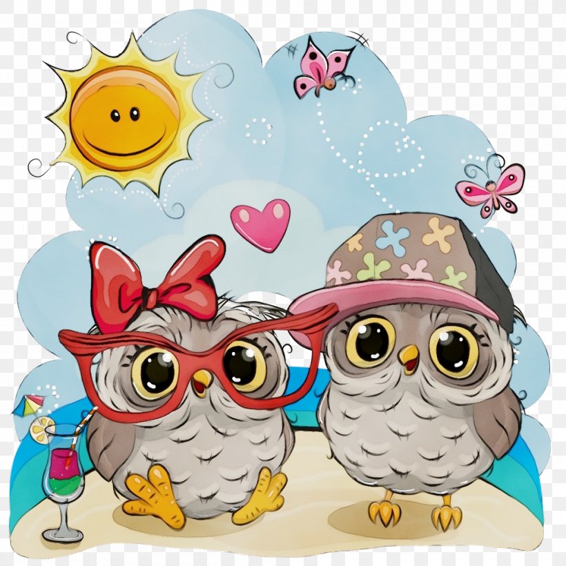 Owl Cartoon Bird Of Prey Bird, PNG, 1000x1000px, Cartoon Owl, Bird, Bird Of Prey, Cartoon, Cute Owl Download Free