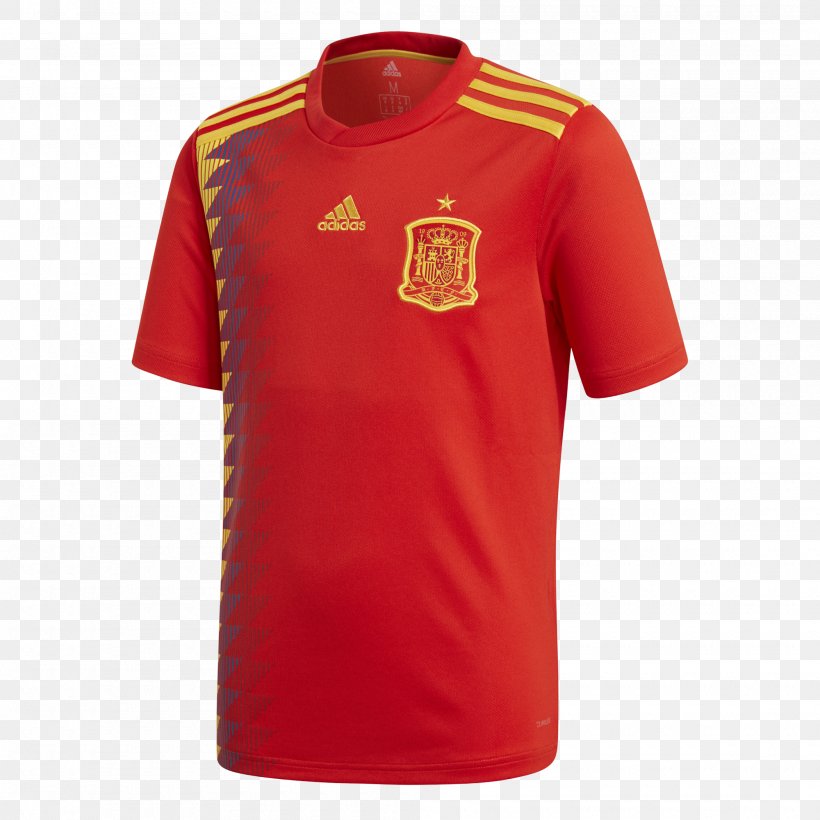 2018 World Cup Spain National Football Team T-shirt Jersey Adidas, PNG, 2000x2000px, 2018 World Cup, Active Shirt, Adidas, Clothing, Football Download Free