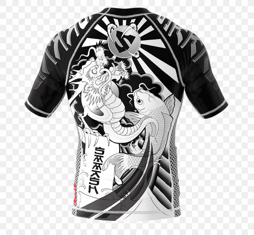 Koi Rash Guard T-shirt Sleeve Fish, PNG, 1034x957px, Koi, Black, Brand, Clothing, Clothing Sizes Download Free