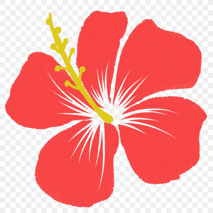 Hibiscus Red ハイビスカス Clip Art, PNG, 1000x1000px, Hibiscus, Flora, Flower, Flowering Plant, Mallow Family Download Free